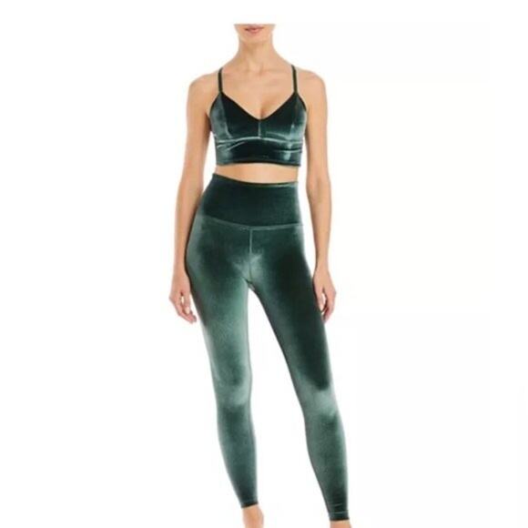 Beyond Yoga Pants - Beyond Yoga Velvet Motion High Waisted Forest Green Legging Small